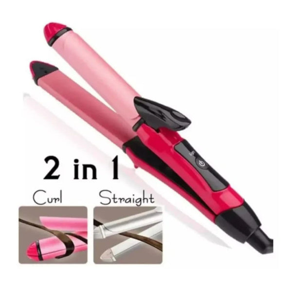2-in-1 Nova Hair Straightener And Curler – Dual-use Styling Tool With Quick Heat-up Technology, Ceramic Plates For Smooth Straightening & Effortless Curls Model-nh-2009 – Portable, Lightweight, Ideal For Home Or Travel Use