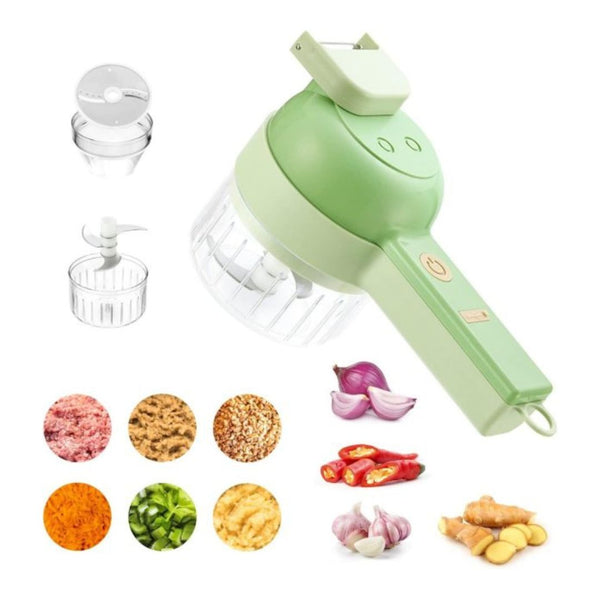 5 In 1 Handheld Hammer Electric Vegetable Cutter Set Mini Wireless Food Choppers Garlic Vegetable Chopper Slicer Machine ( Random Color )