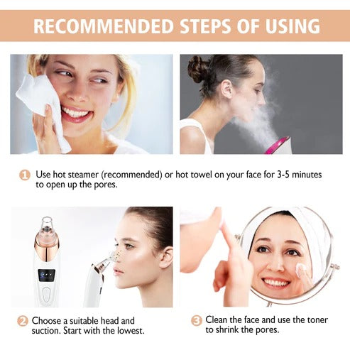 Multifunctional Cleaning Instrument For Pore Acne Pimple Removal and Vacuum Suction Facial Pore Cleaner