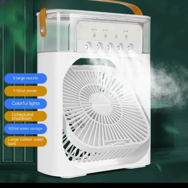 Portable Air Conditioner Fan Usb Electric Fan With Led Night Light, Fine Mist Water, And Humidifier Function | Led Night Light Water Mist – Random Color 12 Inch (copy)